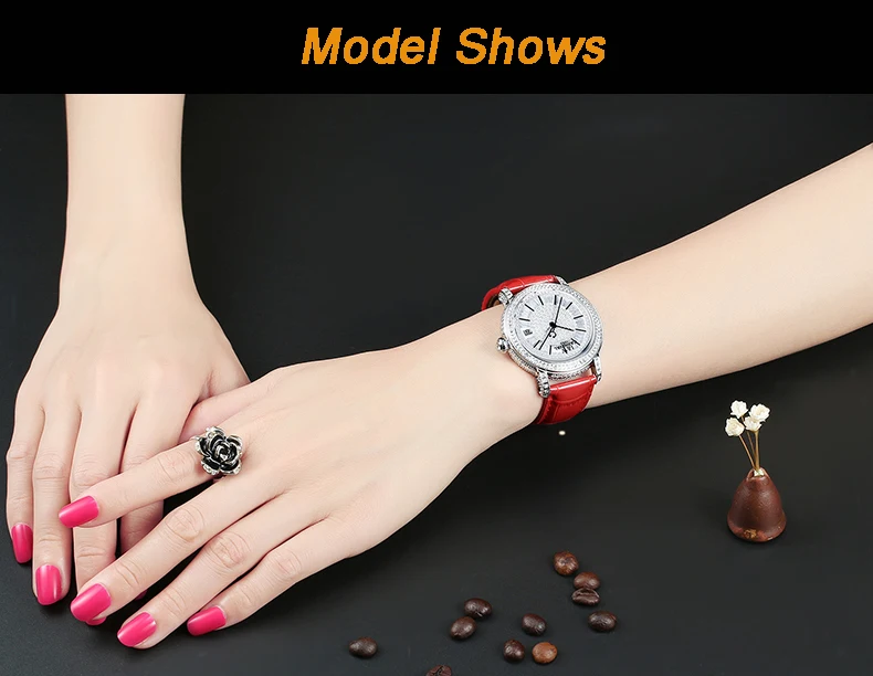 diamante relógio feminino japão miyota automático relógio de safira mecânica C86905-3