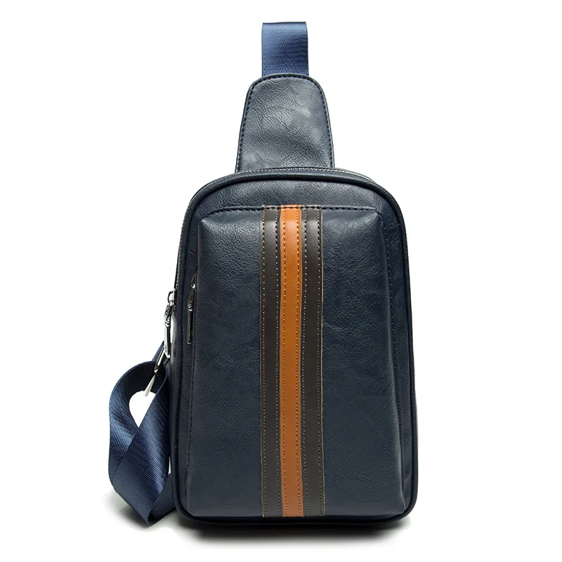 Men's Fashion Crossbody Bag Leather Chest Bags Men Shoulder Bags Chest
