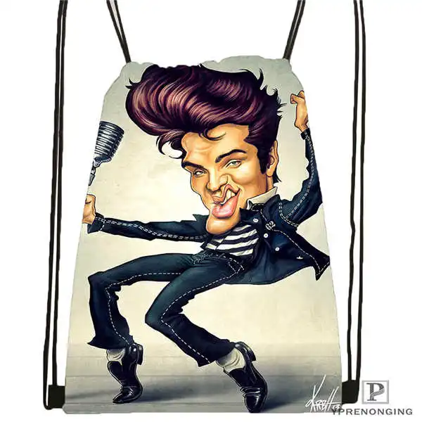 Custom elvis-presley-походная сумка на шнурке Cute Daypack Kids Satchel(черная спина) 31x40 cm#2018611-211 - Цвет: Drawstring Backpack