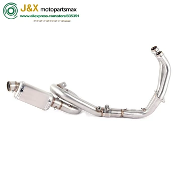 

Motorcycle Full Exhaust System Slip On For Yamaha MT07 FZ07 MT FZ 07 2014 2015 2016 2017 XSR700 2016 2017 Middle Link Pipe