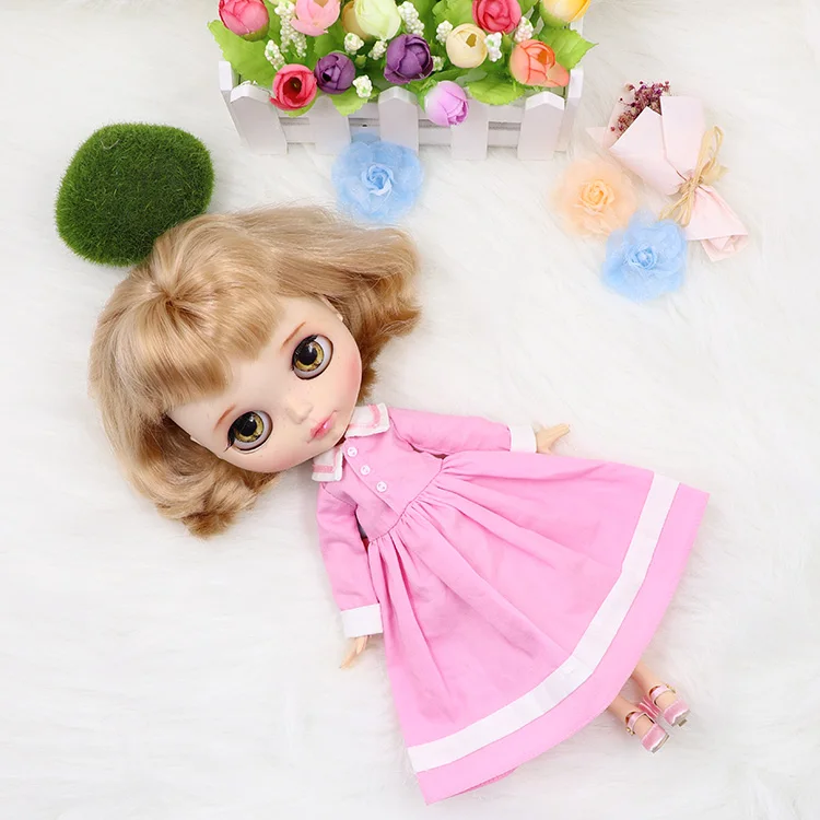 Наряды для куклы Blyth, розовое платье для суставов, боди, костюм для 1/6, azone BJD pullip licca