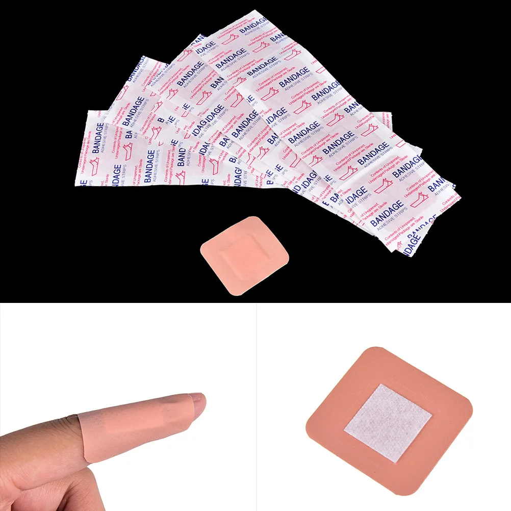 20Pcs Square Band Aid Disposable Sticking Plaster Bandage Waterproof Breathable Essential Hemostasis First Aid Family Pack