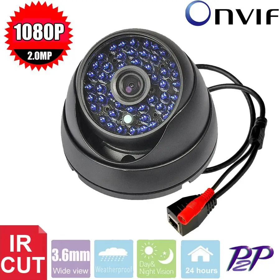 Vanxse CCTV HD 1080P 2.0MP 48LEDs IR-CUT 3.6mm Armour Dome Network IP Security Camera D/N P2P IP camera Surveillance