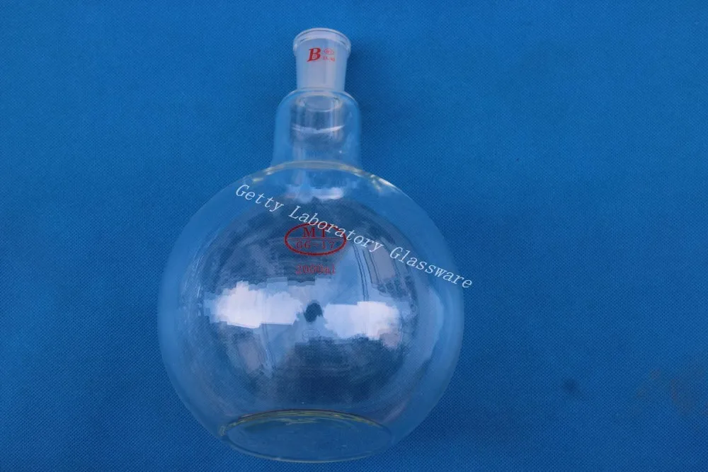 Flat bottom flask,single neck,2000 ml,24/40,heavy wall (Borosilicate glass 3.3) 2