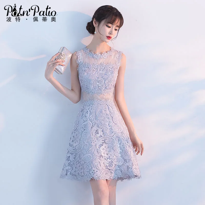 PotNPatio Lace Prom Dresses Short 2017 New O