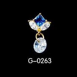 GS0263 10 шт./лот, циркониевый драгоценный камень, ювелирное изделие для дизайна ногтей, сплав, украшения для ногтей, снежинки/вода/бант/подвеска, горный хрусталь, маникюрные украшения для ногтей - Цвет: GS0263