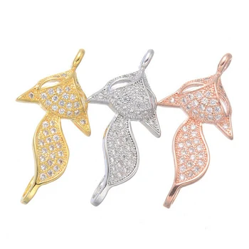 

Supplier Accessories For Jewelry Making 2017 New Zircon DIY Animal Gold Fox Connectors Charms Pendant For Bracelet Necklace