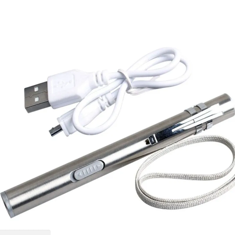 100 шт. лазерный светодиодный перезаряжаемый USB фонарик высокого качества Мощный
