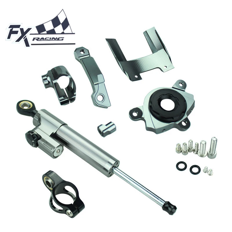 

CNC Aluminum Motorcycle Steering Stabilizer Damper Mount Kit Bracket Support Complete Set For Kawasaki Z1000 2016 - 2017