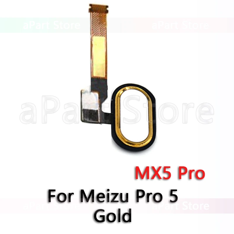 Кнопка возврата домой ключ датчик отпечатков пальцев гибкий кабель для Meizu MX5 MX 5 Pro 5 оригинальные запчасти к телефонам - Цвет: Pro 5 Gold