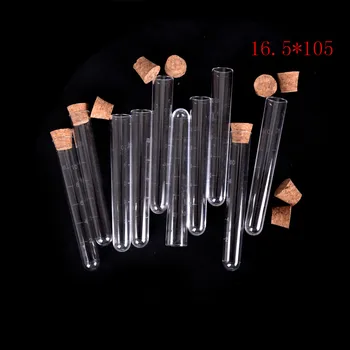 

10pcs 16.5*105mm Clear Wedding Favor Gift Tube Plastic Test Tube With Cork