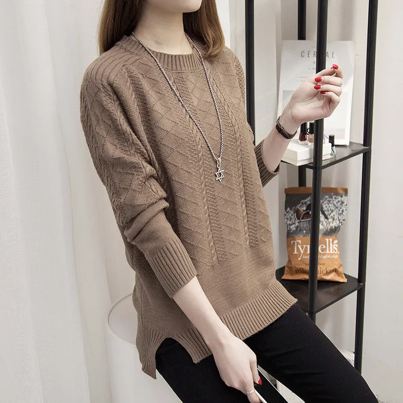 Fashion O-neck Solid Women Sweater Knitted Long Sleeve Pullover Feminino Soft Femme Autumn winter Jumper Tops High Quality | Женская