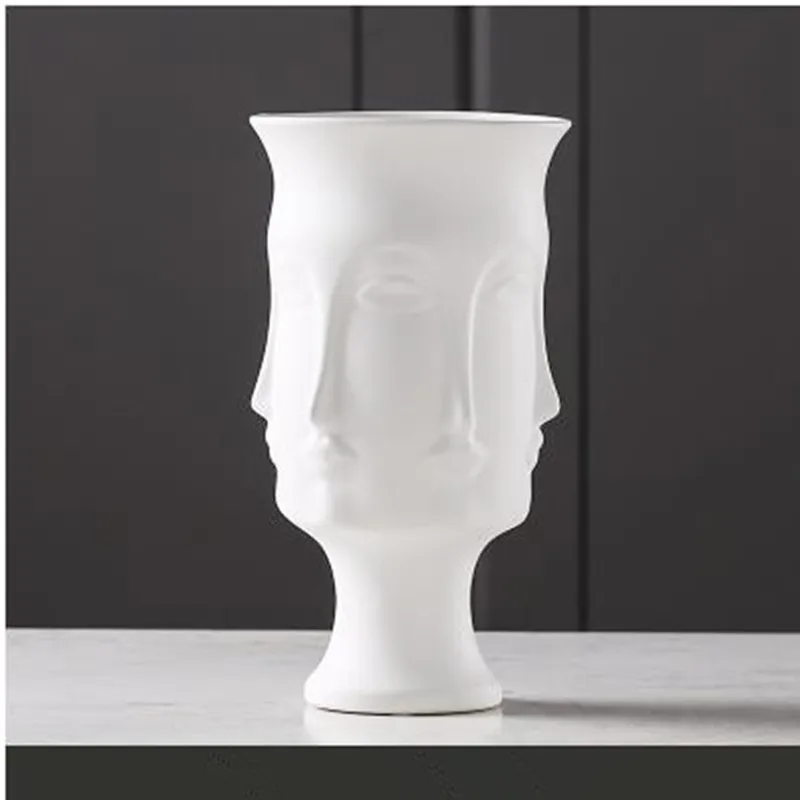 Billige Keramik gesicht modell vase, kreative Nordic kunst handwerk, hause schreibtisch dekoration, moderne blumen
