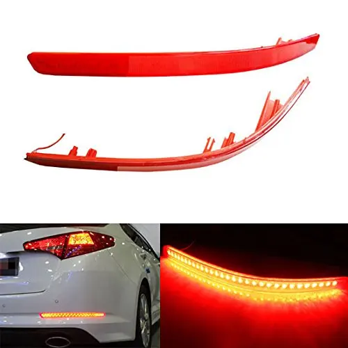 

2pcs Red Lens LED Bumper Reflector For 2011 2012 2013 Kia Optima K5 as Rear Fog or Brake/Tail Lights