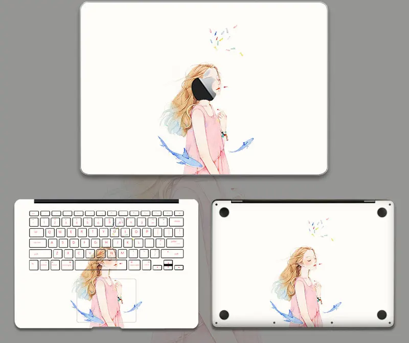 Красивый чехол для ноутбука, наклейка для Apple Macbook Pro Air 11 13 15 retina air, Защитная пленка для всего тела - Цвет: 001