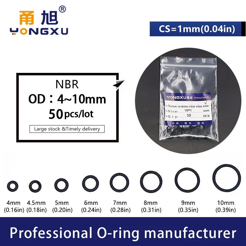 100 шт./лот черный NBR уплотнения, колцеобразное уплотнение CS1mm OD4/4,5/5/6/6,5/7/7,5/8/9/9,5/10 мм-хомут с круглым воротником для мальчиков и девочек втулки конусовидных резиновых прокладок, колцеобразное уплотнение прокладки шайба масляное кольцо