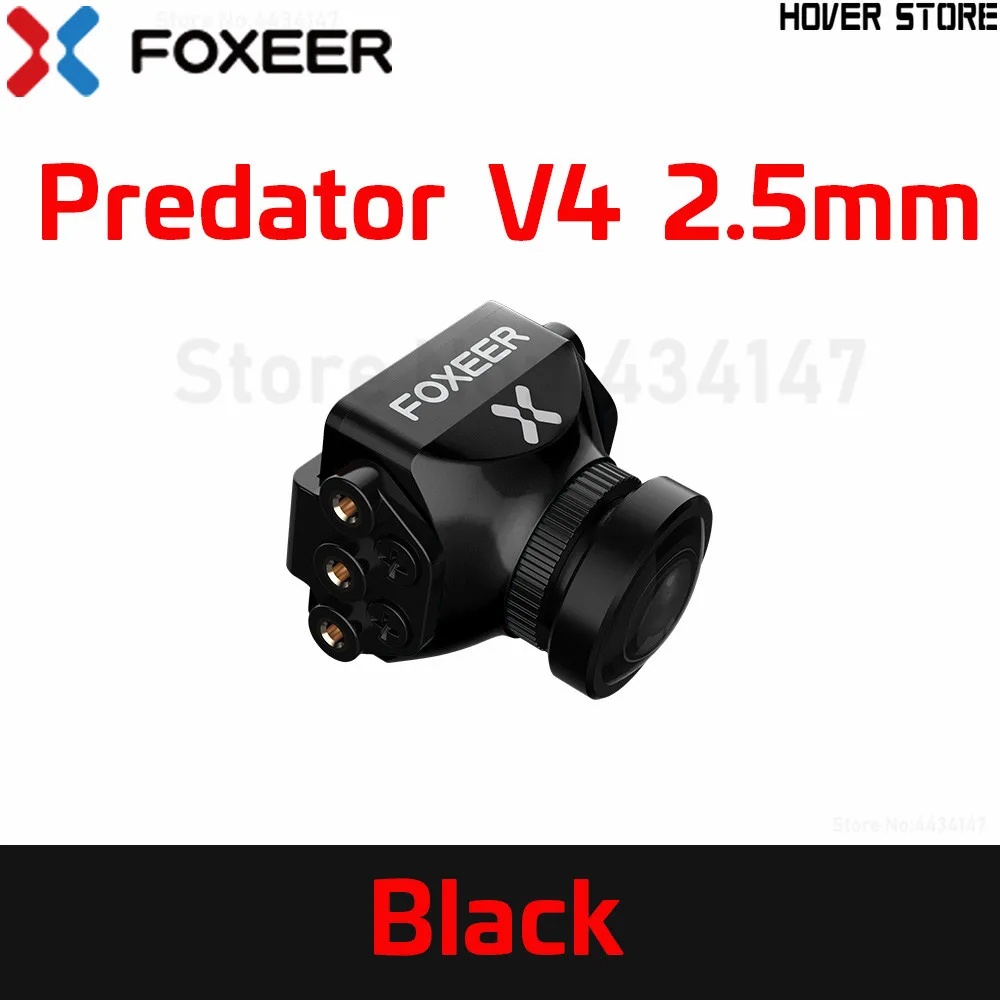 Foxeer Хищник V4 FPV Камера быстроходный беспилотный Радиоуправляемый летательный аппарат мини Камера 16:9/4:3 PAL/NTSC переключаемая мини fpv-камера Супер WDR, osd 4 мс и продолжительности полового акта Upgarded Preda - Цвет: Black 2.5mm