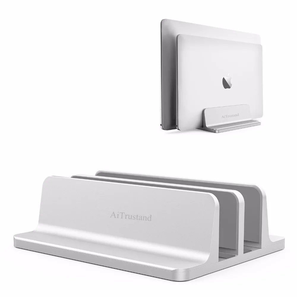 

Vertical Laptop Stand 2 in 1 Design Desktop Space Saving Holder Thickness Adjustable Dock Suit for All MacBook/Surface/Samsung
