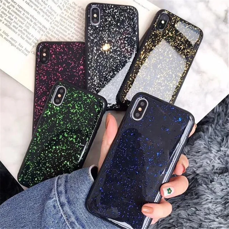 

Multicolor Silicone Case For iPhone 7 8 6 6S Plus X XS Max XR XS 10 Starry Sky Cover Soft TPU Edge Capa Back Protection Coque