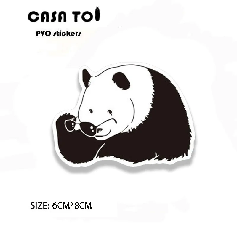 1Pcs Creative Panda Wear Sunglasses Stickers for Luggage Laptop Bicycle Motorcycle Car Styling Decals Waterproof Sticker | Игрушки и
