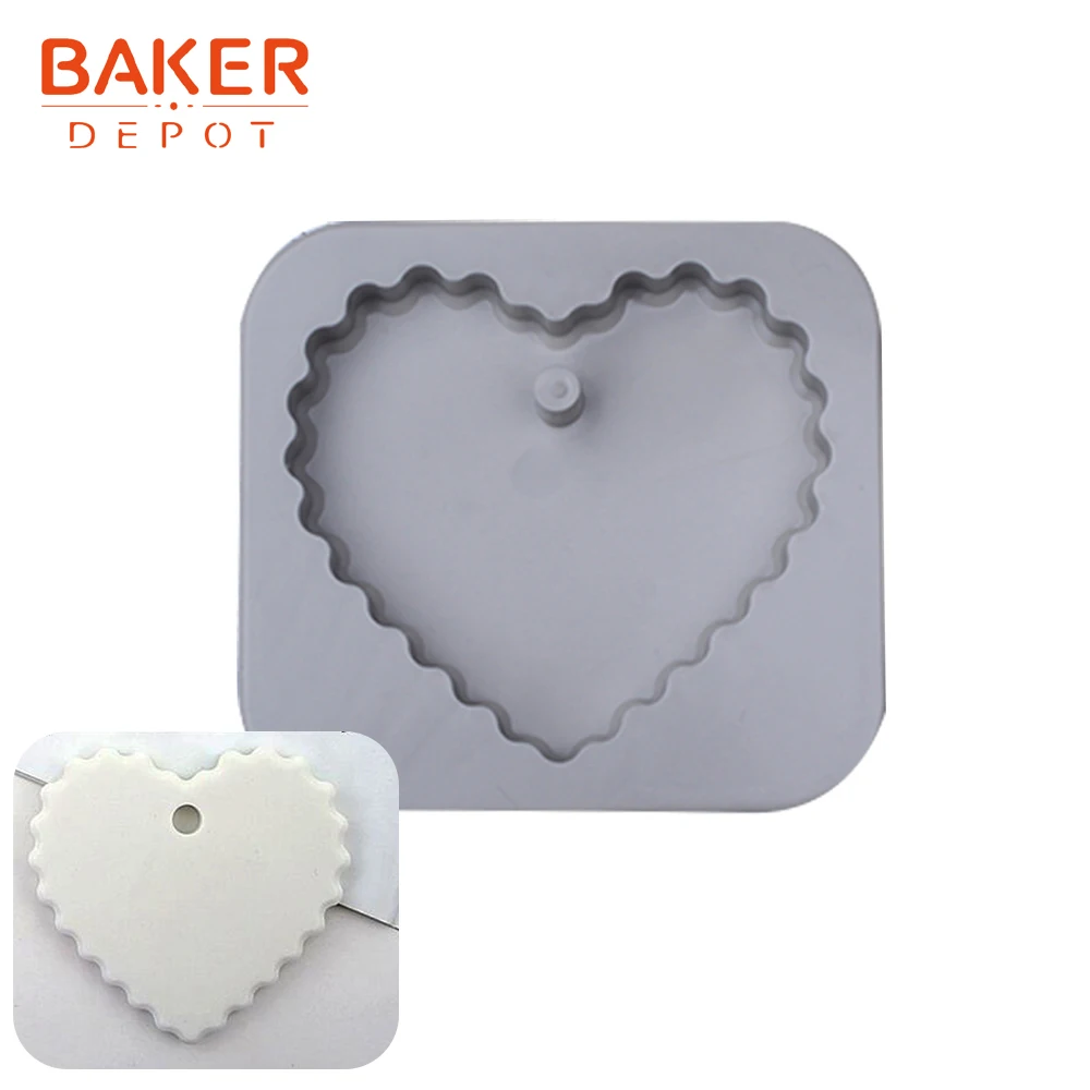 

BAKER DEPOT silicone mold for aromatherapy wax heart shape soap candle gypsum mold craft Ornaments Tablet mould cake form 1 pc