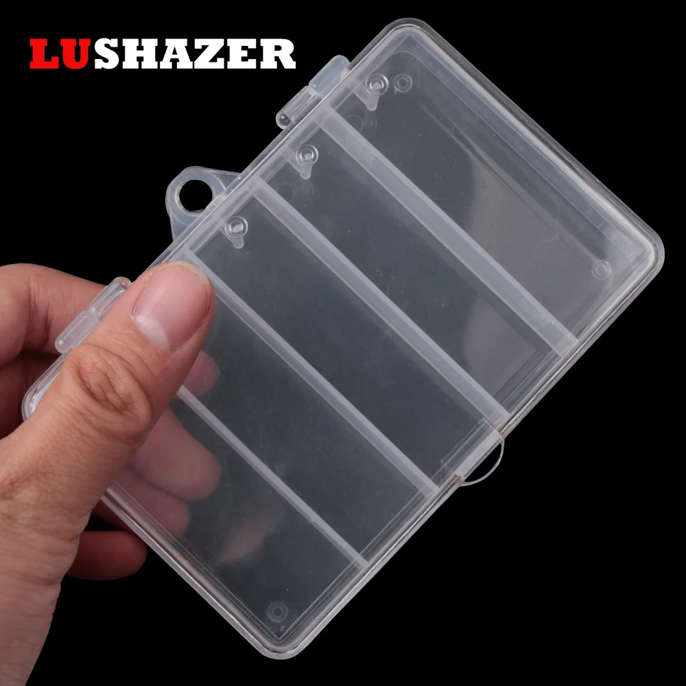 

LUSHAZER 5 Compartments Fishing Tackle Box Plastic Waterproof equipment Fish Lure fishing box for fishing Baits