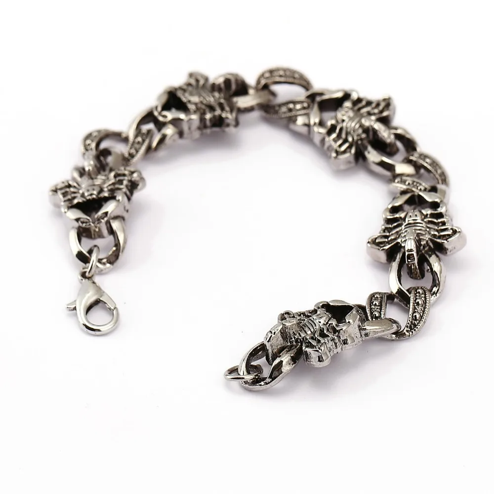 

20mm wide Stainless Steel Men Punk Bracelet Fashion Male Vintage Accessories Scorpions bracelet Men jewelry Wholesale