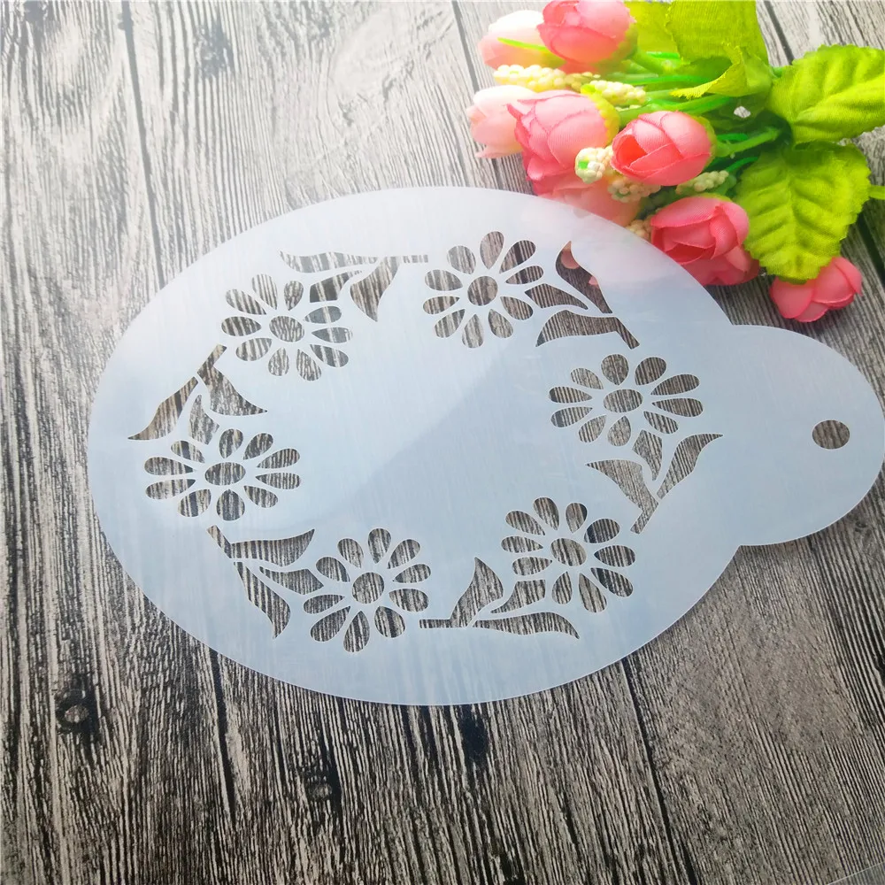 

Surrounded by flowers Handbook Scrapbook DIY Album Card Tool Spray Sketch Mask Template ST81