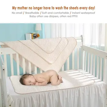 

Newborn Baby Unisex Organic Colorful Cotton Diaper Bed Pad Waterproof Absorbent Diaper Changing Cover For Baby