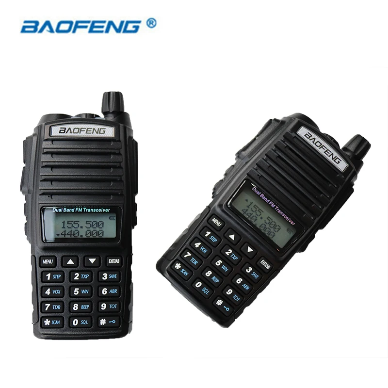 2 шт. Baofeng UV-82 Walkie Talkie HAM Radio двухдиапазонный двухполосный портативный трансивер VHF