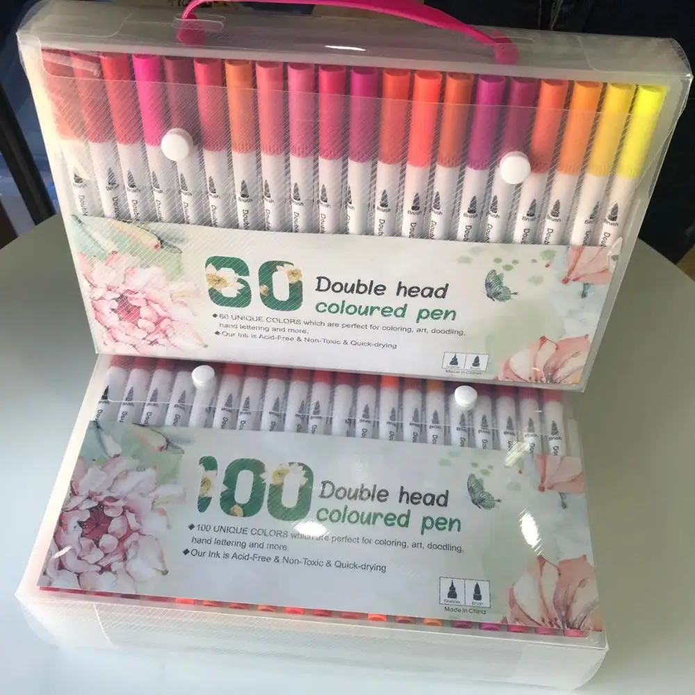 

24/36/48 double-headed marker color hook line pen beginner soft head watercolor pen adult painting set art supplies