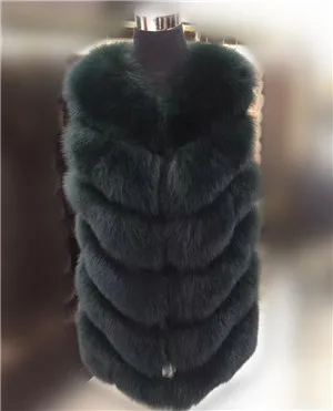 Bravalucia винтажное зимнее пальто с натуральным лисьим мехом, большие размеры, Женский натуральный Лисий мех, жилет из натуральной кожи, Длинный жилет, женский жилет для девочек - Цвет: 4