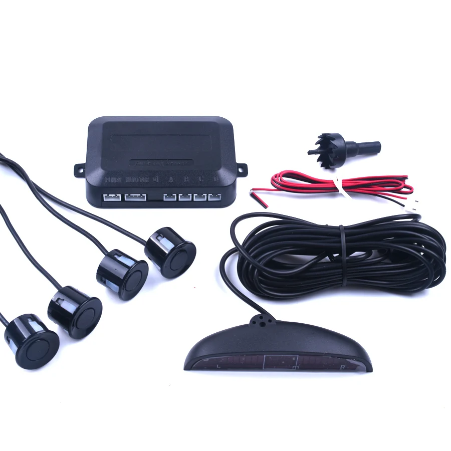 Car LED Parking Sensor 4 kit Display Reverse Backup Radar Monitor System Assistance Universal 7 colors parking sensor kit,led parking sensor kit,parking sensor,car led parking sensor