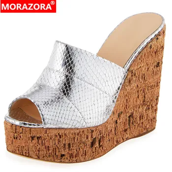 

MORAZORA 2020 new arrival wedges shoes women sandals peep toe summer shoes female party wedding shoes women platform footwear