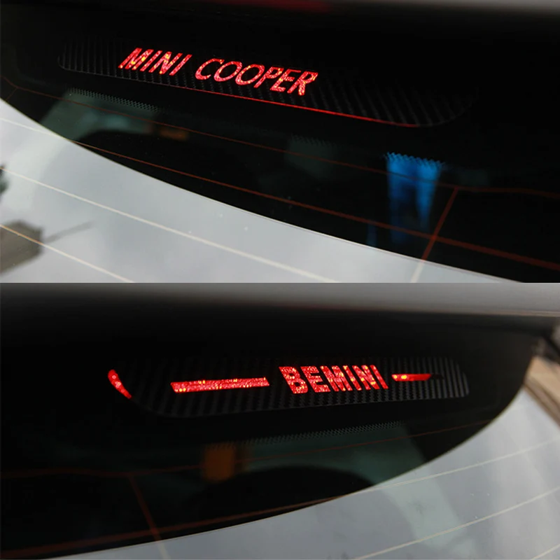Mcrea Авто Стайлинг Черный углеродного волокна высокого стоп-сигнала наклейки для BMW F55 F56 R56 Mini Cooper аксессуары для земляков