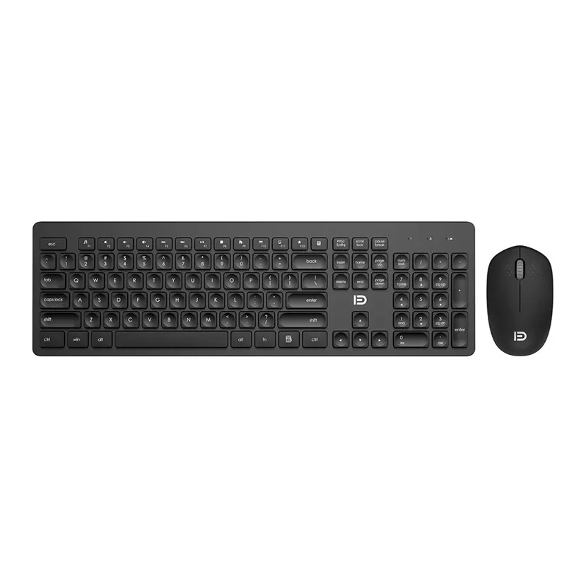 CAPRPIE 2.4GHz Wireless Keyboard Mouse Combos Set Black Gaming Keyboards Mice with Receiver for pc laptop tablet 907