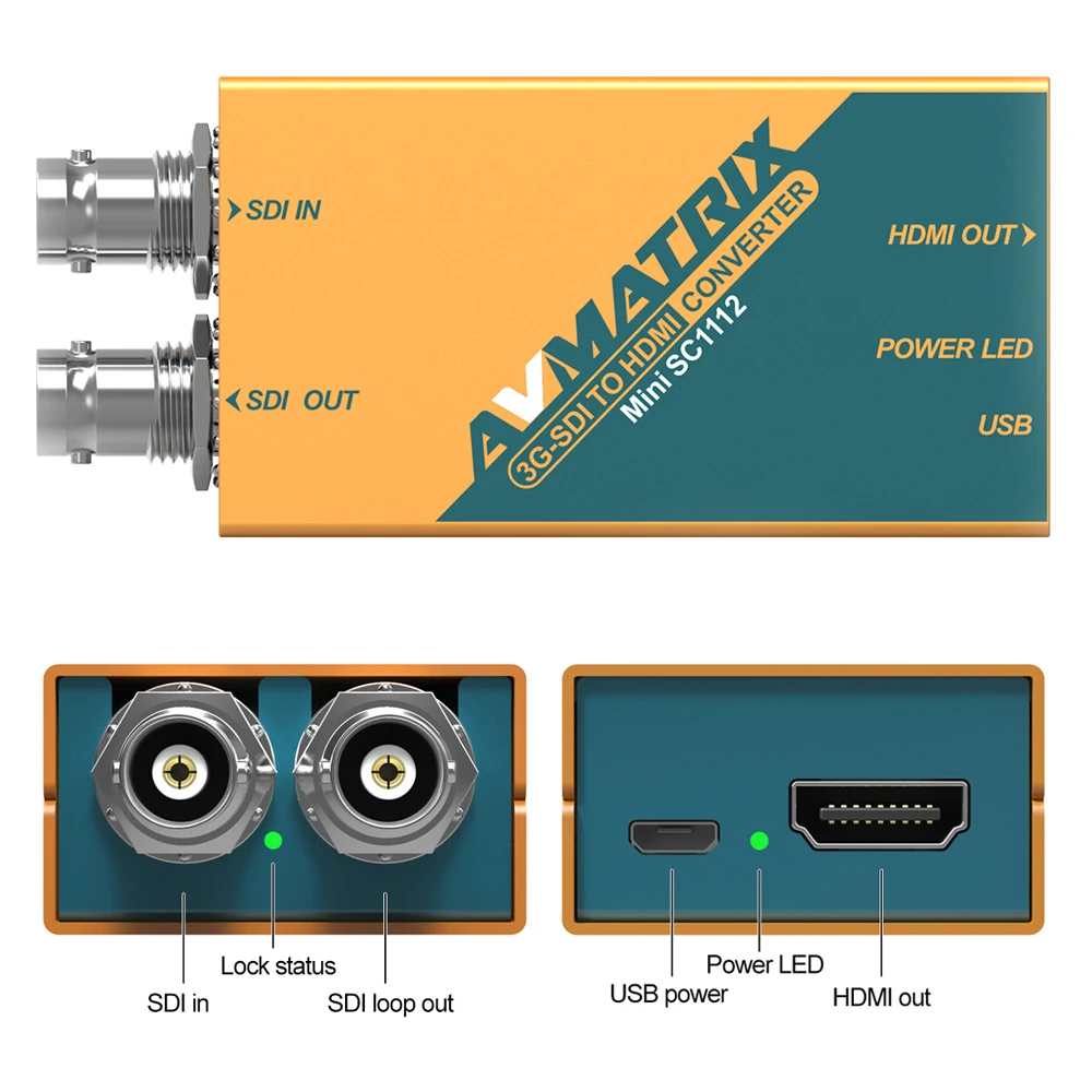 Конвертер AVMATRIX Mini 3g SDI в HDMI адаптер Full HD 1080P видеоадаптер с адаптером питания для