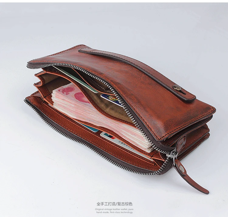 Многофункциональный Мужской Длинный кошелек из натуральной кожи, держатель для карт, Большая вместительная сумочка, клатч с несколькими картами