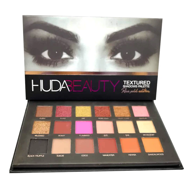 

Palette Hudas Beauty Shimmer Eyeshadow 18 Colors STAMP Palette Matte Eyeshadow Glitter Palette Make Up Set Beauty Matte Sombras
