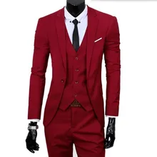 Tailor made groom suits tuxedos simple fashion men shirt high quality groomsman party feast dress suits(jacket+vest+pants)