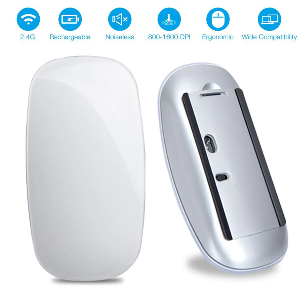 Новая портативная 2 4G Bluetooth мышь тонкая Ультра Тихая оптическая беспроводная для