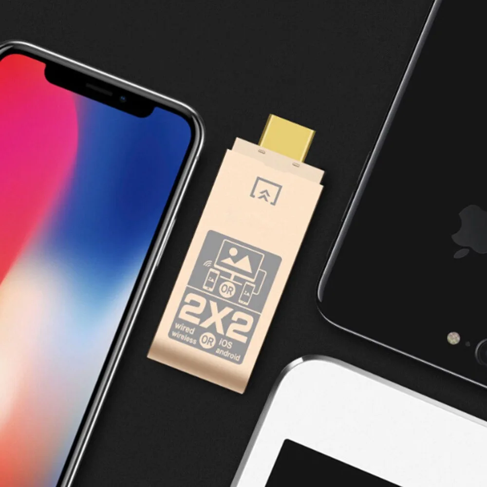 Беспроводной HDMI адаптер для iOS Android с двойным режимом беспроводной/проводной HD 1080P HDMI ТВ конвертер адаптер для iPhone 5 6 7 8 X