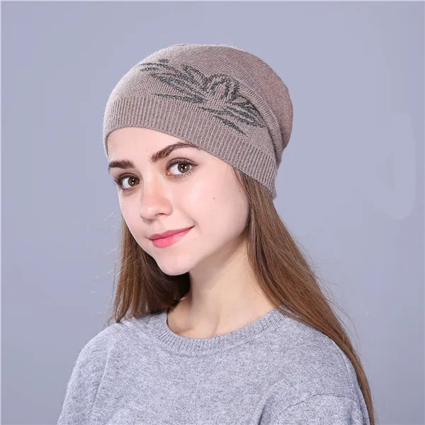 Xthree, Женская осенне-весенняя шапка skullies beanies, тонкая вязаная шапка для женщин, шерстяная шапка с бантом для девочек, фирменная Новинка - Цвет: Коричневый