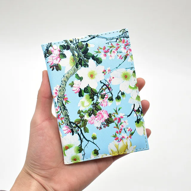 Faux Leather Passport Cover for Women with Floral Prints - Image 4