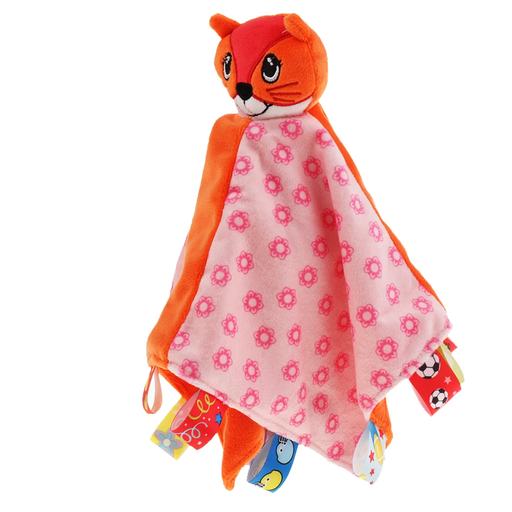 Baby Kids Children Toddler Animal Blanket Soft Plush Teething Security Tag Blankets 32x32cm