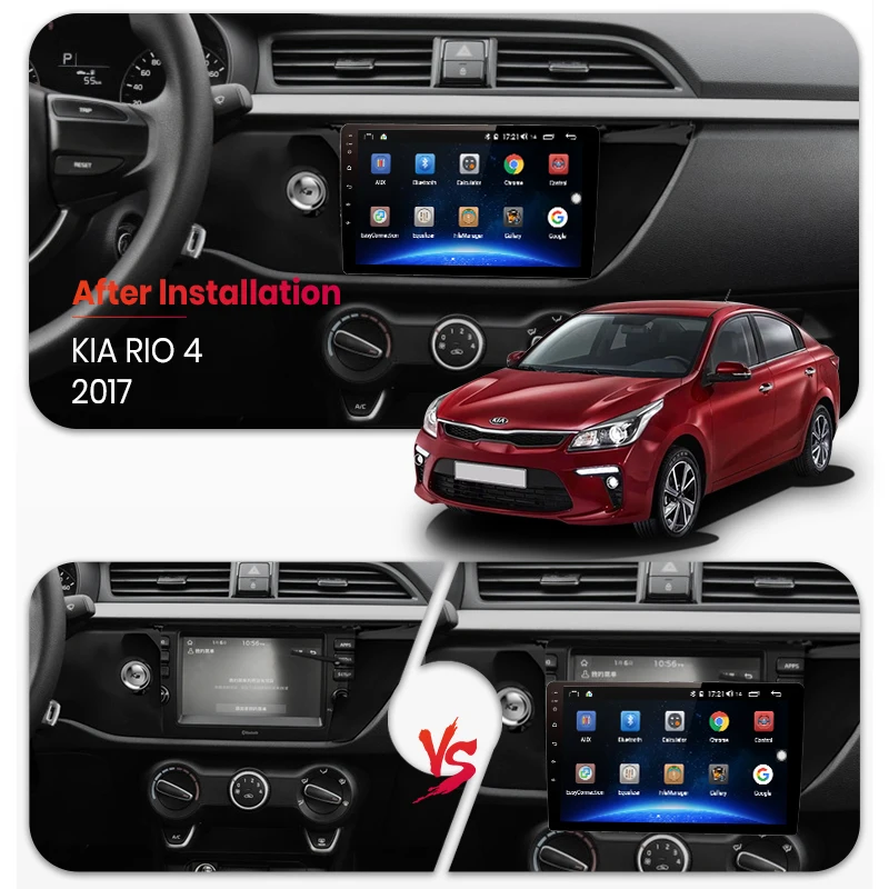 Cheap AWESAFE Android 8.1 4G+64G Car Radio Multimedia Video Player GPS Navigation CarPlay 2 Din 9" For For KIA RIO 4 2017 sedan no DVD 1
