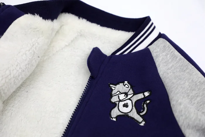 Autumn Family Matching Outfits Clothes Cat Embroidery Twinning Boys Girls Coat Thickened Daddy Mother and Daughter Clothes