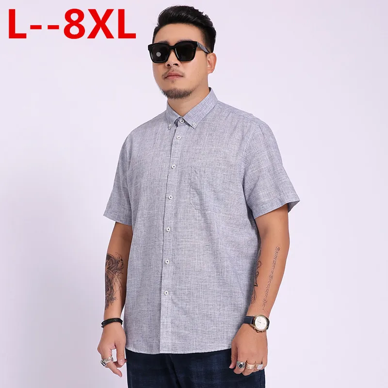 8XL 6XL 5XL Новое поступление серая мужская рубашка с длинным рукавом деловые
