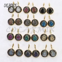 10 пар druzy серьги крюк серьги в форме капли имитация druzy опт ювелирные изделия драгоценные камни ювелирные изделия для женщин 7017