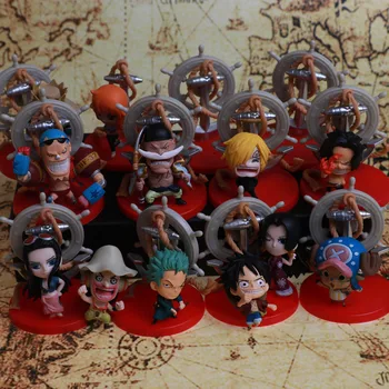 

12Pcs ONE PIECE Anime Lufy Group Usopp Ace Franky Sanji Robin Edward Newgate Action Figure Doll Model Collection Toy Artworks